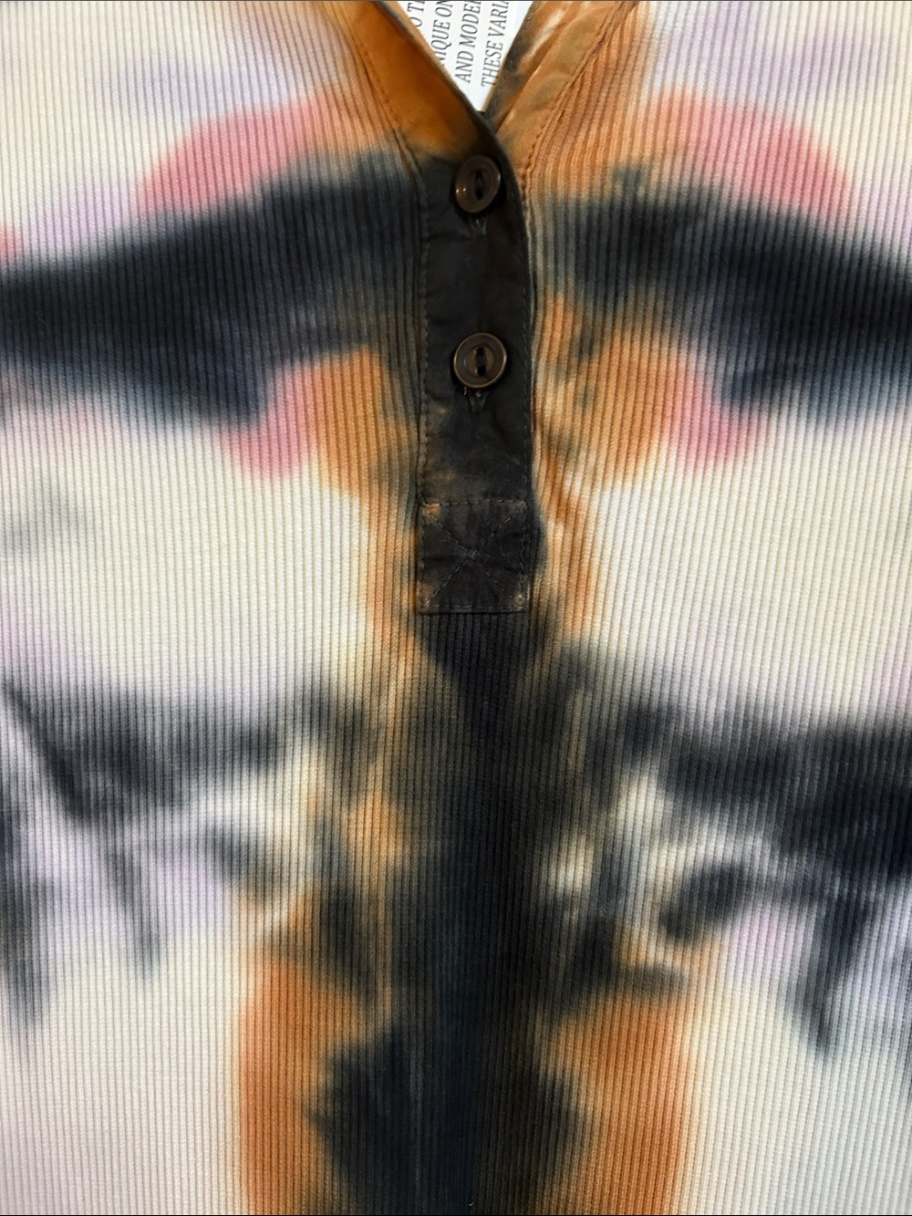 YFB-Tie-Dye Long Sleeve Maxi Dress in Black, Brown, Pink & Cream-M - Picture 4 of 7